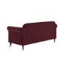 Burgundy Velvet 3-Seater Sofa - Ramona