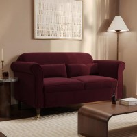 Burgundy Velvet 2-Seater Sofa - Ramona