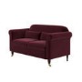 Burgundy Velvet 2-Seater Sofa - Ramona