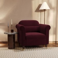 Burgundy Velvet Armchair - Ramona
