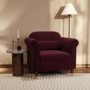 Burgundy Velvet Armchair - Ramona