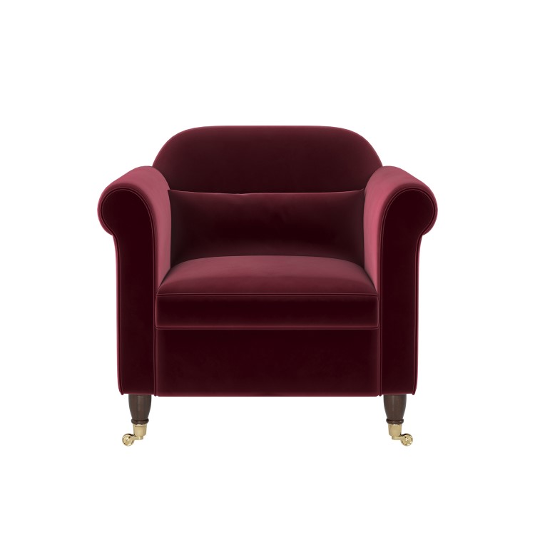 Burgundy Velvet Armchair - Ramona