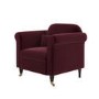 Burgundy Velvet Armchair - Ramona