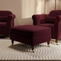 RNA008 Burgundy Velvet Footstool - Ramona