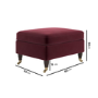 Burgundy Velvet Footstool - Ramona