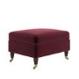 Burgundy Velvet Footstool - Ramona