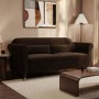 Chocolate Brown Velvet 3-Seater Sofa - Ramona