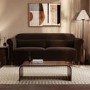 Chocolate Brown Velvet 3-Seater Sofa - Ramona