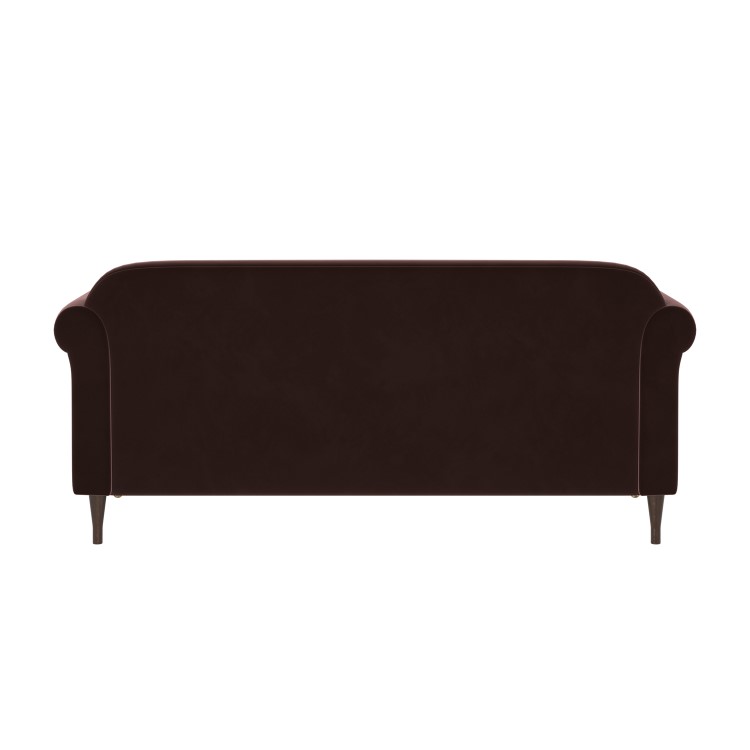 Chocolate Brown Velvet 3-Seater Sofa - Ramona