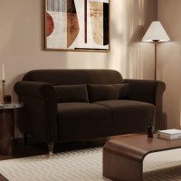 Chocolate Brown Velvet 2-Seater Sofa - Ramona