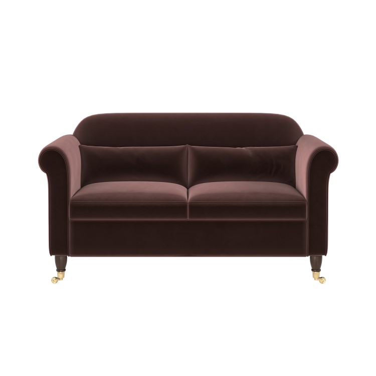 Chocolate Brown Velvet 2-Seater Sofa - Ramona