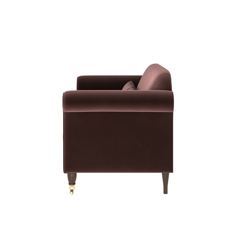 Chocolate Brown Velvet 2-Seater Sofa - Ramona
