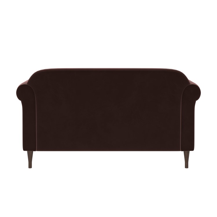 Chocolate Brown Velvet 2-Seater Sofa - Ramona