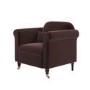 Chocolate Brown Velvet Armchair - Ramona