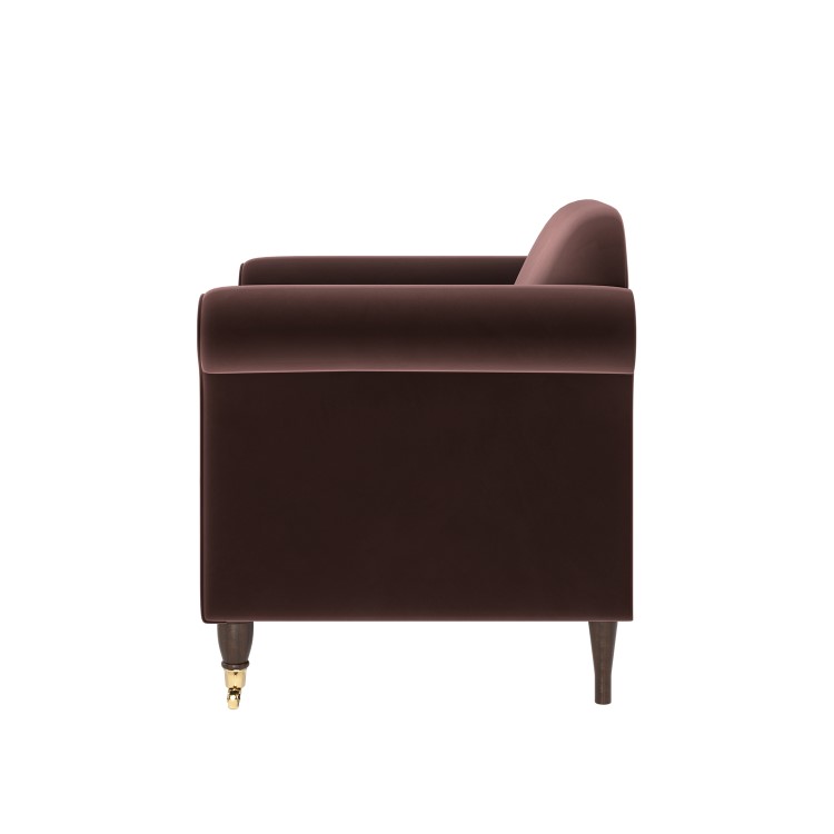 Chocolate Brown Velvet Armchair - Ramona