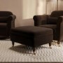 Chocolate Brown Velvet Footstool - Ramona