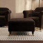 Chocolate Brown Velvet Footstool - Ramona