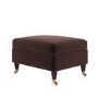 Chocolate Brown Velvet Footstool - Ramona