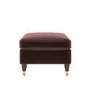 Chocolate Brown Velvet Footstool - Ramona