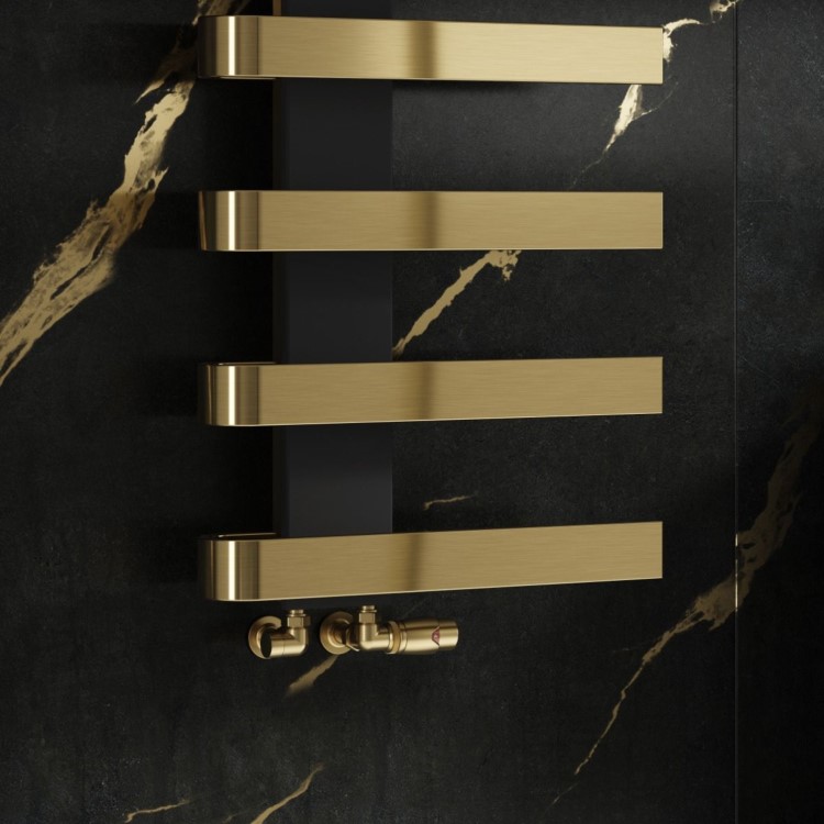 GRADE A1 - Reina Panaro Brass Designer Towel Radiator - 1100 x 500mm