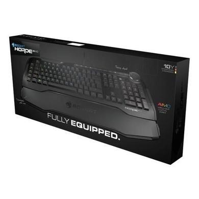 Roccat Horde AIMO Membranical RGB LED Gaming Keyboard in Black