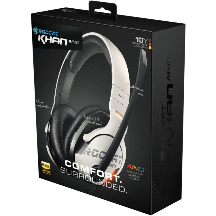 Roccat KHAN AIMO 7.1 High Res RGB Gaming Headset in White