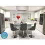 Light Grey Velvet Adjustable Bar Stool - Rocco