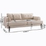 Beige Fabric 3 Seater Sofa and Footstool Set - Rosie