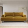 3 Seater Sofa and Footstool Set in Mustard Velvet - Rosie