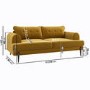 3 Seater Sofa and Footstool Set in Mustard Velvet - Rosie