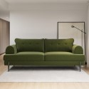 ROE003 Olive Green Velvet 3 Seater Sofa - Rosie