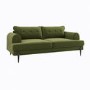 Olive Green Velvet 3 Seater Sofa - Rosie