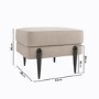 Beige Fabric 3 Seater Sofa and Footstool Set - Rosie