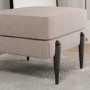 Small Beige Fabric Footstool - Rosie