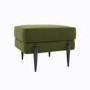 Small Olive Green Velvet Footstool - Rosie
