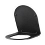GRADE A1 - Matt Black Round Soft Close Toilet Seat with Quick Release - Roma