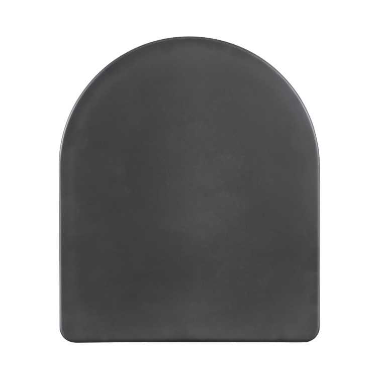 GRADE A1 - Matt Black Round Soft Close Toilet Seat with Quick Release - Roma