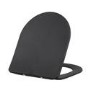 GRADE A1 - Matt Black Round Soft Close Toilet Seat with Quick Release - Roma