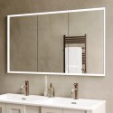 RONA1200 Triple Door Recessed Bathroom Mirror Cabinet with Lights Demister & Socket 1200 x 700mm - Rona