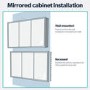 Triple Door Recessed Bathroom Mirror Cabinet with Lights Demister & Socket 1200 x 700mm - Rona