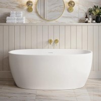 ALMOST PERFECT - Matt White Freestanding Double Ended Bath 1500 x 725mm - Rosa