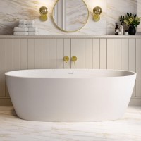 GRADE A1 - Matt White Freestanding Double Ended Bath 1800 x 850mm - Rosa