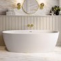 GRADE A1 - Matt White Freestanding Double Ended Bath 1800 x 850mm - Rosa