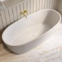 GRADE A1 - Matt White Freestanding Double Ended Bath 1800 x 850mm - Rosa