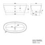 GRADE A1 - Matt White Freestanding Double Ended Bath 1800 x 850mm - Rosa