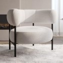 ROY001 Cream Boucle Curved Armchair - Romy
