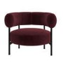 Burgundy Velvet Curved Accent Chair - Romy