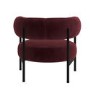 Burgundy Velvet Curved Accent Chair - Romy
