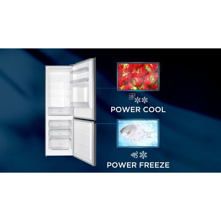TCL 291 Litre 70/30 Freestanding Fridge Freezer - Stainless steel
