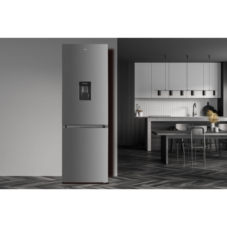 TCL 293 Litre 70/30 Freestanding Fridge Freezer - Stainless steel